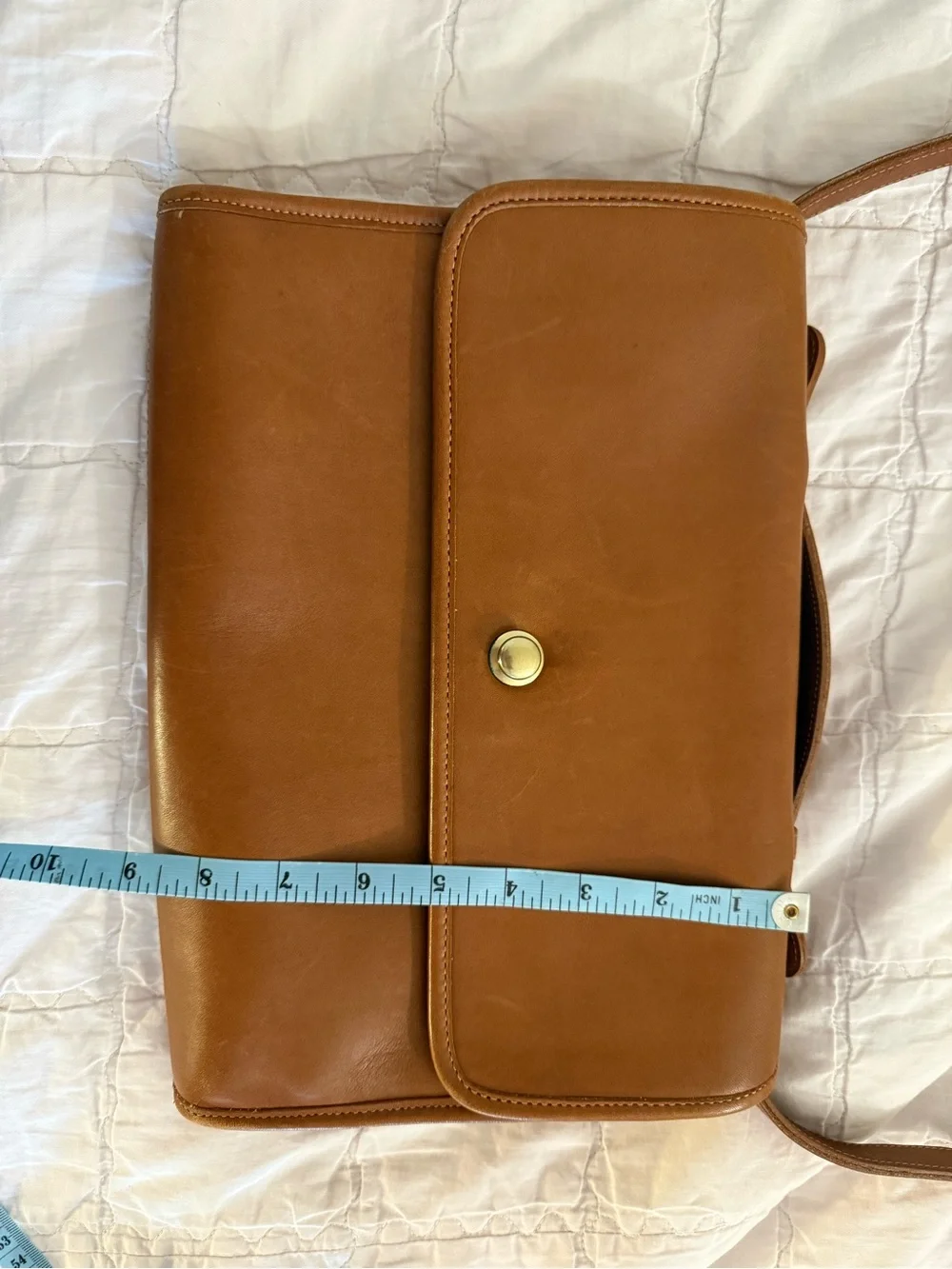 Vintage Leather Coach Slim Satchel/Brief Bag in British Tan